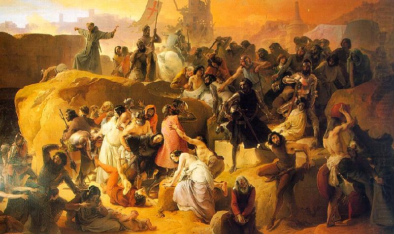 Crusaders Thirsting near Jerusalem, Francesco Hayez